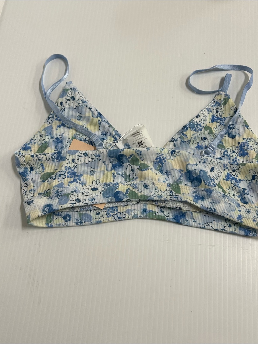Kittenish Blue Floral Bralette Size M NWT - Picture 2 of 4